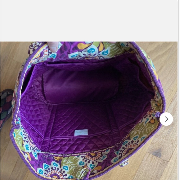 Vera Bradley “Plum Crazy” Villager Tote w/Matching Wallet - Picture 8 of 16